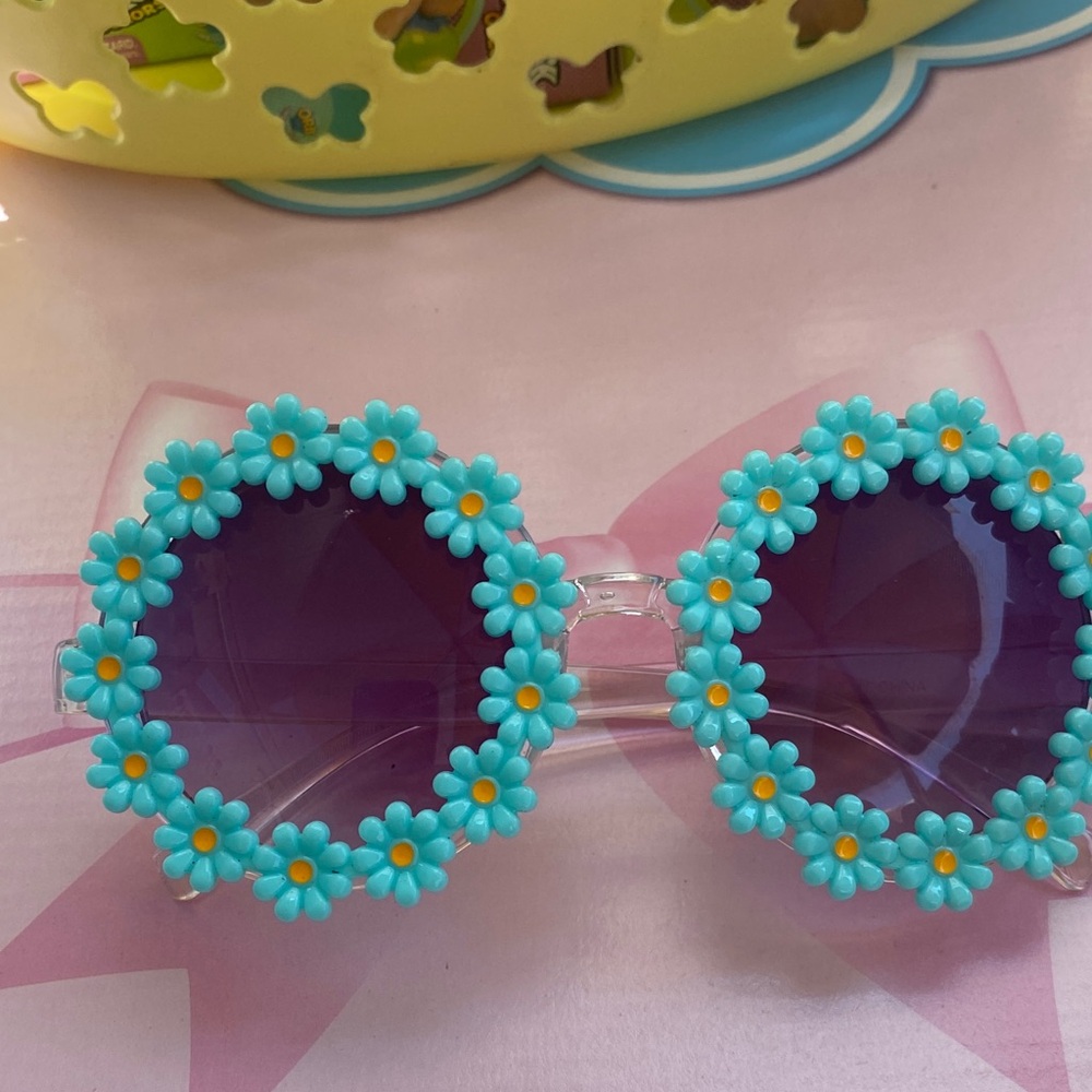 Floral Blue Kids Sunglasses